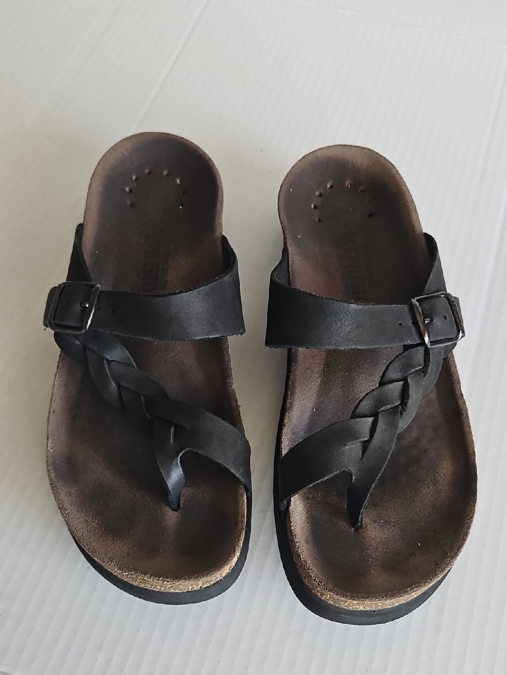 Mephisto Black Cork Sandals Size 38